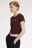 Fred Perry Oxblood Cropped Ringer T-Shirt