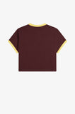 Fred Perry Oxblood Cropped Ringer T-Shirt
