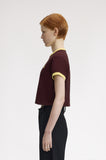 Fred Perry Oxblood Cropped Ringer T-Shirt