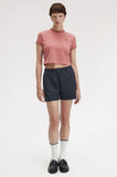 Fred Perry Putty Pink Cropped Ringer T-Shirt