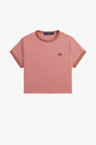 Fred Perry Putty Pink Cropped Ringer T-Shirt
