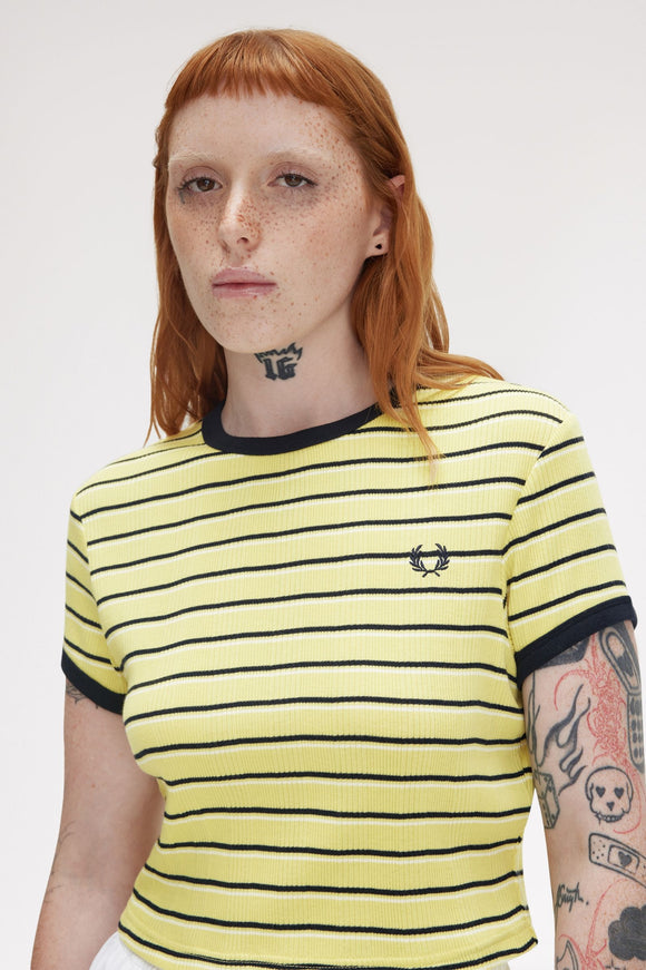 Fred Perry Striped Ribbed T-Shirt