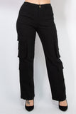 Midrise Black Cargo Pants