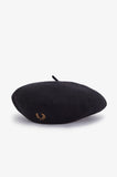 Fred Perry Black Wool Beret
