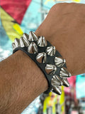 Two Row Tall British Cone Cone Stud Wristband