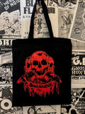 Discharge Red Skull Logo Tote Bag