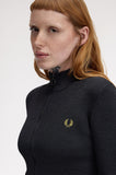 Fred Perry Zip-Through Metallic Ribbed Jumper