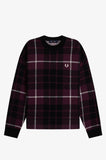 Fred Perry Bouclé Tartan Long Sleeve Sweater