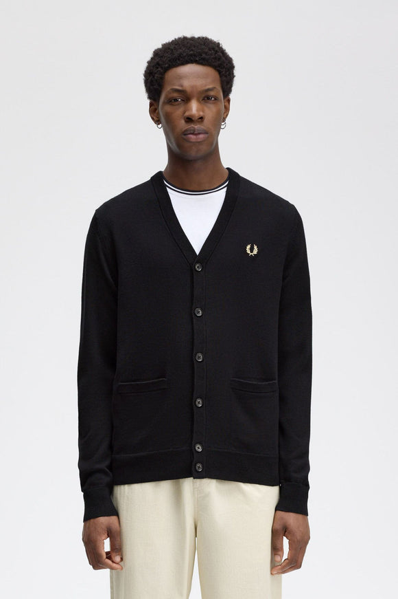 Fred Perry Men's Classic Black Cardigan