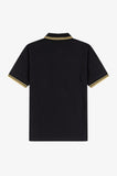 Fred Perry Twin Tipped Polo Black / Gold Champagne