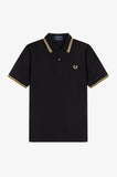 Fred Perry Twin Tipped Polo Black / Gold Champagne