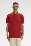 Fred Perry Polo Burnt Red / Snow White