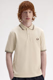 Fred Perry Polo Warm Oat / Court Green /Burnt Tobacco