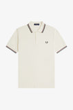 Fred Perry Polo Ecru / Oxblood /Grassroots