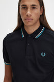 Fred Perry Polo Black / Silky Peach / Deep Mint