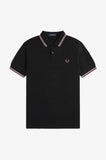 Fred Perry Polo Black / Ecru / Dusty Rose Pink