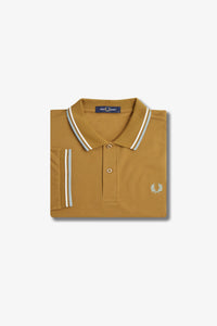 Fred Perry Polo Dark Caramel / Snow White / Silver Blue