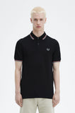 Fred Perry Polo Black / Coral Heat / Silver Blue