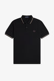 Fred Perry Polo Black / Warm Grey / Brick