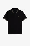 Fred Perry Polo Black / Ecru / Laurel Wreath Green