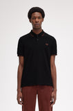 Fred Perry Polo Black / Carrington Road Brick / Whisky Brown