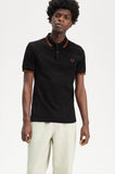 Fred Perry Polo Black / Marmalade / Marmalade