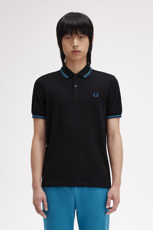 Fred Perry Polo Black / Cyber Blue / Midnight Blue