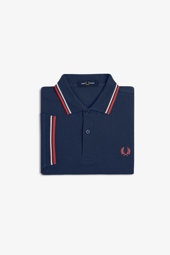 Fred Perry Polo Tennis Blue / Silky Peach / Flamingo Tan
