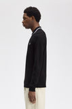 Fred Perry Long Sleeve Polo Black / White / White