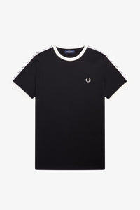 Fred Perry Taped Ringer T Shirt Black