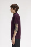 Fred Perry Fine Stripe Heavyweight T-Shirt Plum