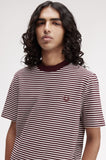 Fred Perry Fine Stripe Heavyweight T-Shirt Oxblood