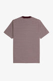 Fred Perry Fine Stripe Heavyweight T-Shirt Oxblood