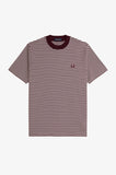 Fred Perry Fine Stripe Heavyweight T-Shirt Oxblood