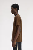 Fred Perry Fine Stripe Heavyweight T-Shirt Dark Caramel