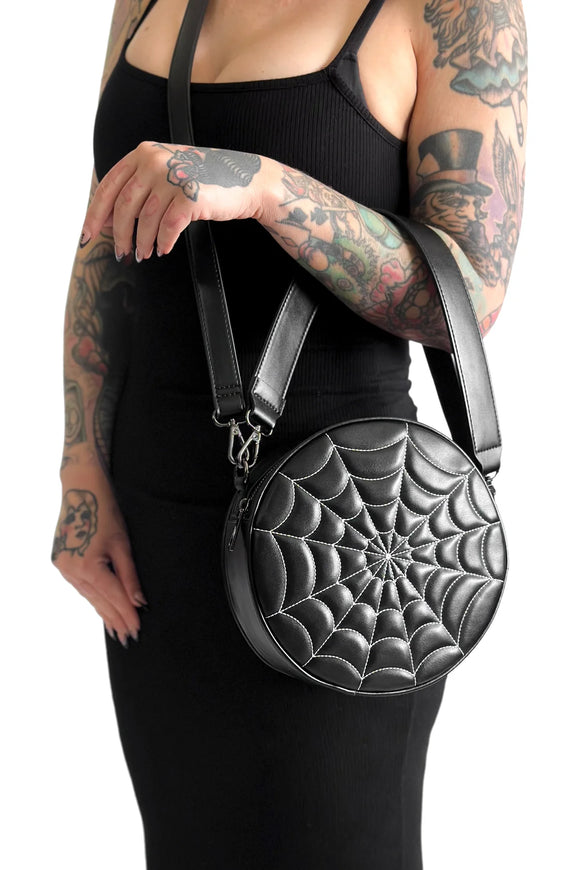 Convertible Round Spiderweb Crossbody Bag