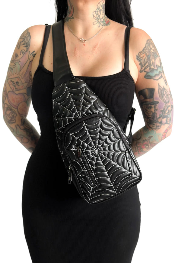 Spiderweb Sling Bag Black & White