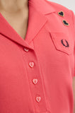 Fred Perry Amy Winehouse Pocket Detail Polo Shirt Flamingo Tan