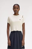 Fred Perry Cropped Ribbed White T-Shirt (Amy Winehouse Collection)