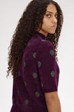 Fred Perry Amy Winehouse Plum Polka Dot Knitted Top