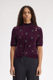 Fred Perry Amy Winehouse Plum Polka Dot Knitted Top