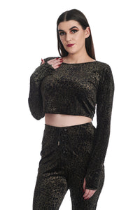 Dark Leopard Crop Top