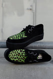 Black & Green Leopard Suede Mondo Creeper