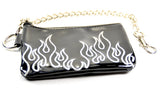 Up in Flames Silver Patent Leather Wallet