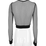 Banded Fishnet Crop Top