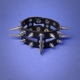 Fashion Punk Gothic Double Hollow-Out Rivet Leather Bracelet