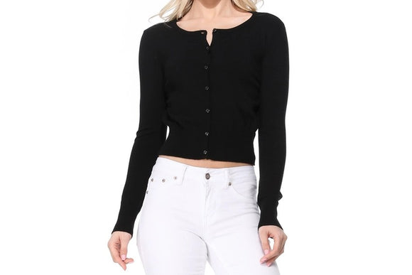 Classic Black Long Sleeve Cardigan