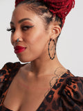 Barbed Wire Hoop Earrings Black