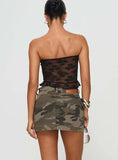 Camo Cargo Denim Mini Skirt