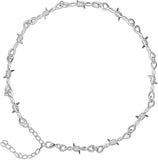Stainless Steel Barbed Wire Necklace